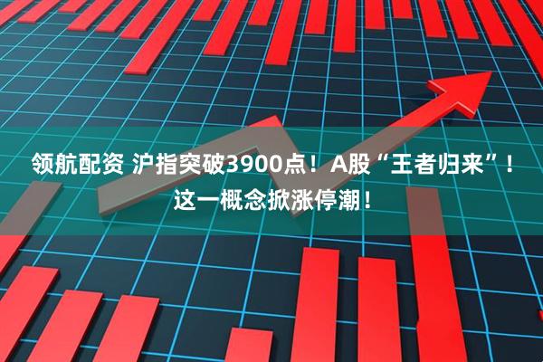 领航配资 沪指突破3900点！A股“王者归来”！这一概念掀涨停潮！